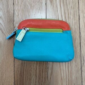 Mywalit Large Leather Coin Purse in Seascape – VIBRANT